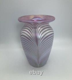 Mount St. Helen's Ash Iridescent Art Glass Pink Vase By Roger Vines Studio USA