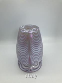 Mount St. Helen's Ash Iridescent Art Glass Pink Vase By Roger Vines Studio USA