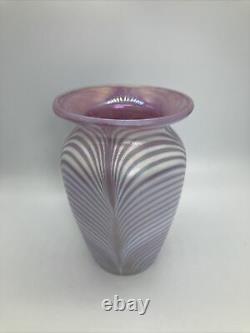 Mount St. Helen's Ash Iridescent Art Glass Pink Vase By Roger Vines Studio USA