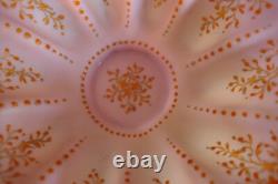 Mt Washington Pink Cased Ruffled Brides Basket Bowl Victorian Art Glass Large