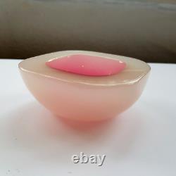 Murano Archimede Seguso 1950s art glass dish 10cm Geode pink Italy Venetian VTG