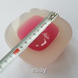Murano Archimede Seguso 1950s art glass dish 10cm Geode pink Italy Venetian VTG