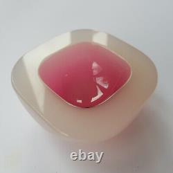 Murano Archimede Seguso 1950s art glass dish 10cm Geode pink Italy Venetian VTG