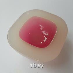 Murano Archimede Seguso 1950s art glass dish 10cm Geode pink Italy Venetian VTG