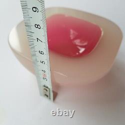 Murano Archimede Seguso 1950s art glass dish 10cm Geode pink Italy Venetian VTG