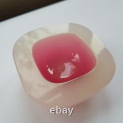 Murano Archimede Seguso 1950s art glass dish 10cm Geode pink Italy Venetian VTG