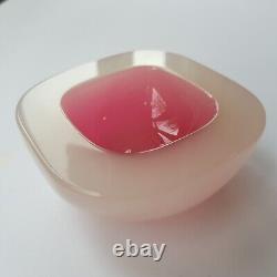 Murano Archimede Seguso 1950s art glass dish 10cm Geode pink Italy Venetian VTG