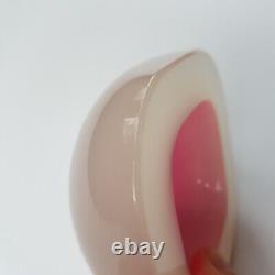 Murano Archimede Seguso 1950s art glass dish 10cm Geode pink Italy Venetian VTG