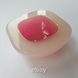 Murano Archimede Seguso 1950s art glass dish 10cm Geode pink Italy Venetian VTG
