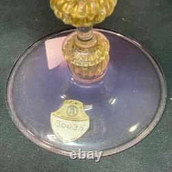 Murano Archimede Seguso Dolphin Candle Holder Pink Gold Flakes Art Glass Rare