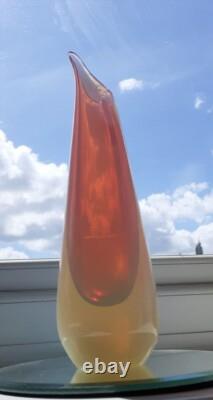 Murano Archimede Seguso Pink Opalescent Alabastro Glass Teardrop Vase, 22cm