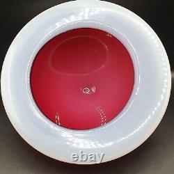 Murano Archimede Seguso Pink & White Alabastro Geode Art Glass Bowl Dish Vintage