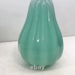 Murano Archimede Seguso Ribbed Sea Green Alabastro Pear 1950s