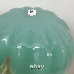 Murano Archimede Seguso Ribbed Sea Green Alabastro Pear 1950s