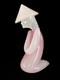 Murano Art Glass Asian Kneeling Lady Figure Pink White Oball Attrib 9