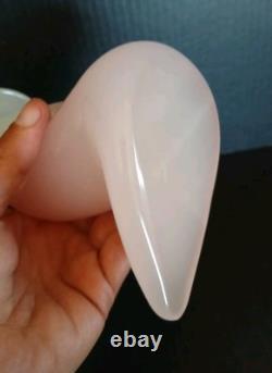 Murano Art Glass Asian Kneeling Lady Figure Pink White Oball Attrib 9