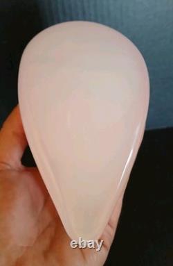 Murano Art Glass Asian Kneeling Lady Figure Pink White Oball Attrib 9