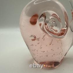 Murano Art Glass Pink Snail Figurine Paperweight Vintage EUC