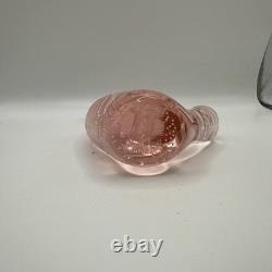 Murano Art Glass Pink Snail Figurine Paperweight Vintage EUC