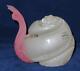 Murano Art Glass, Signed S Puccini, Pink and Silver Snail, 5 3/4 Tall