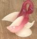 Murano Art glass Swan figurine Pink & White designed by Archimede Seguso 50s/60s