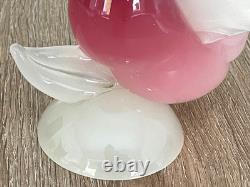 Murano Art glass Swan figurine Pink & White designed by Archimede Seguso 50s/60s