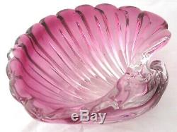 Murano Barbini large Venetian pink sculptural seashell centrepiece bowl 2.6KG
