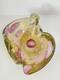 Murano Barovier Toso Gold Aventurine Pink Swirl Art Glass Bowl Ashtray W Damper