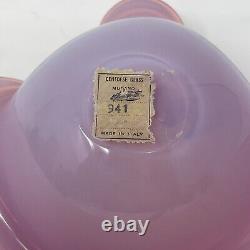 Murano Cenedese Art Glass Bowl Pink Opaline with Original Sticker RARE 1960's