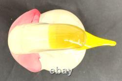 Murano Flamingo Art Glass Pink Yellow Clear 11 Tall MCM