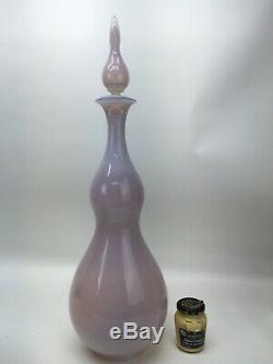 Murano Fratelli Toso Archimede Seguso Bottle Vase Opaline Opalescent Pink Glass