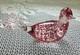 Murano Fratelli Toso Pink Art Glass Bird Dove Controlled Bubbles Original Label