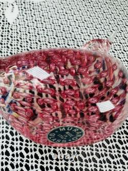 Murano Fratelli Toso Pink Art Glass Bird Dove Controlled Bubbles Original Label