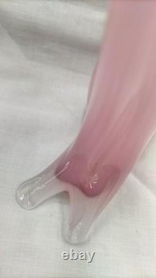Murano Glass Cat Figurine by Archimede Seguso Pink Interior Italy