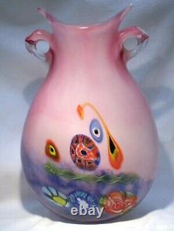 Murano Glass Millefiorri Large 12.1/2 Vase