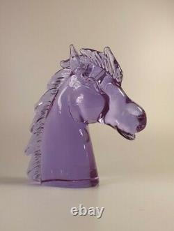 Murano Glass Pink/Blue Horse Head by LICIO ZANETTI Alexandrite Neodymium Signed