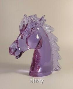 Murano Glass Pink/Blue Horse Head by LICIO ZANETTI Alexandrite Neodymium Signed