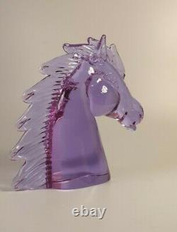 Murano Glass Pink/Blue Horse Head by LICIO ZANETTI Alexandrite Neodymium Signed