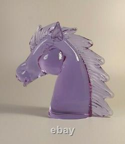 Murano Glass Pink/Blue Horse Head by LICIO ZANETTI Alexandrite Neodymium Signed