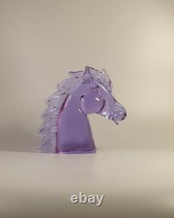 Murano Glass Pink/Blue Horse Head by LICIO ZANETTI Alexandrite Neodymium Signed