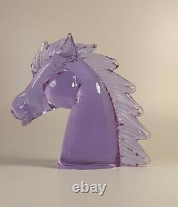 Murano Glass Pink/Blue Horse Head by LICIO ZANETTI Alexandrite Neodymium Signed