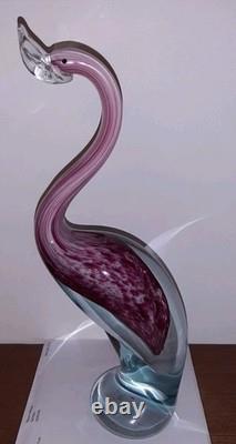 Murano Glass Pink White Flamingo