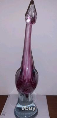 Murano Glass Pink White Flamingo