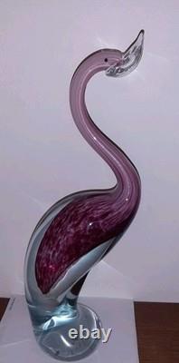 Murano Glass Pink White Flamingo