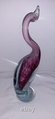 Murano Glass Pink White Flamingo