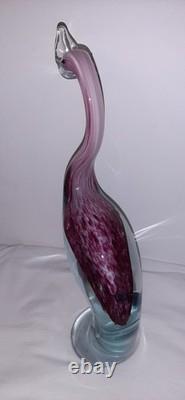 Murano Glass Pink White Flamingo