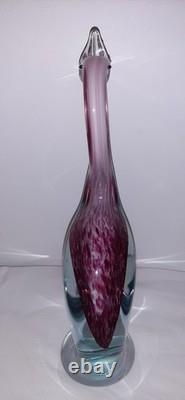 Murano Glass Pink White Flamingo