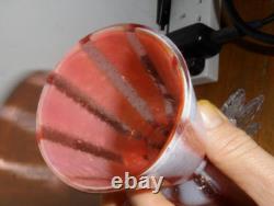 Murano Glass Pink White Metal Inclusions Vase with Wings