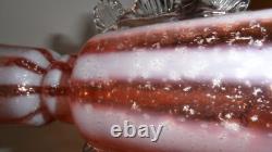 Murano Glass Pink White Metal Inclusions Vase with Wings