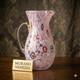 Murano Glass Pitcher Pink Millefiori Art Glass Voltolina 2018 Hand Blown Ital